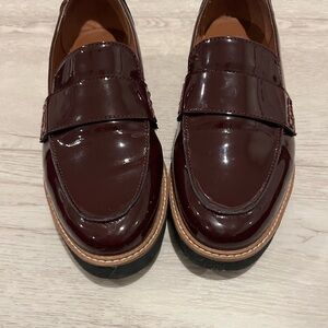 Franco Sarto Burgundy Patent Loafers